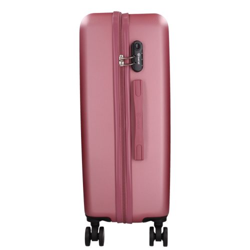 5908 rozé három részes bőrönd szett