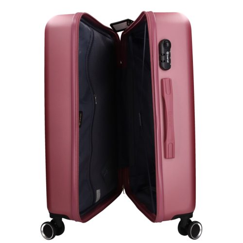 5908 rozé három részes bőrönd szett