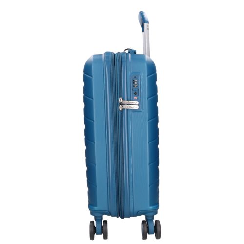 5907 petrol három részes bőrönd szett