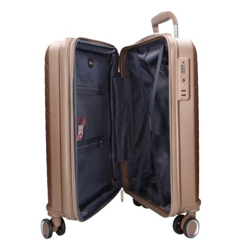 5907 arany három részes bőrönd szett