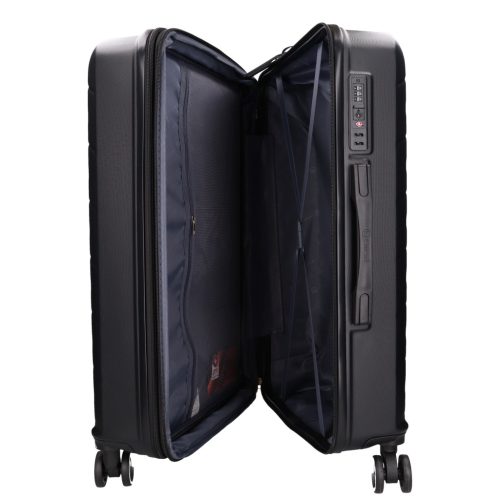 5907 fekete három részes bőrönd szett