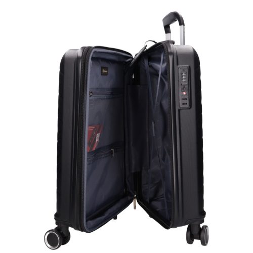 5907 fekete három részes bőrönd szett