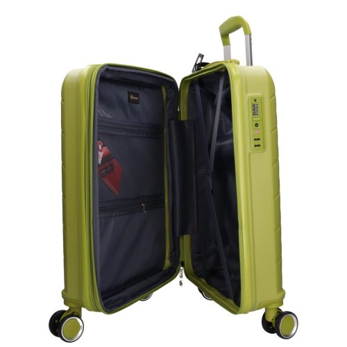 5907 zöld három részes bőrönd szett