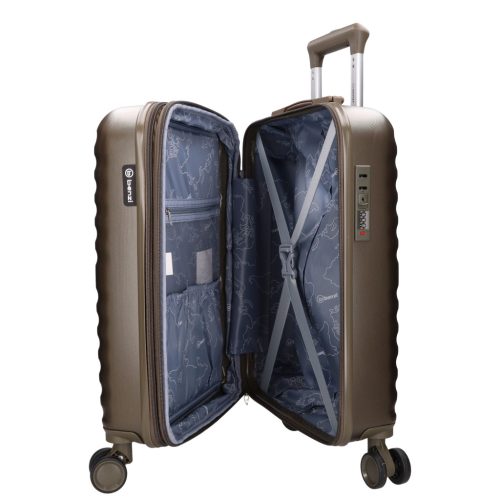 5906 barna három részes bőrönd szett