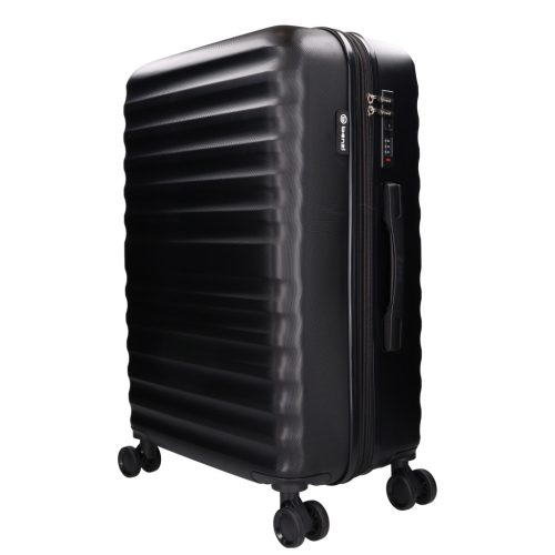 5906 fekete három részes bőrönd szett