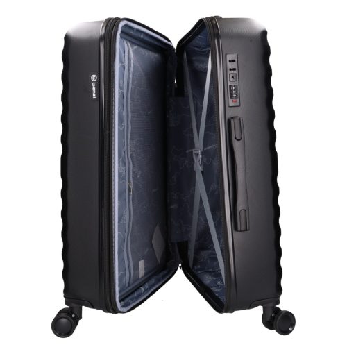 5906 fekete három részes bőrönd szett