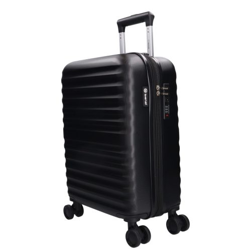 5906 fekete három részes bőrönd szett