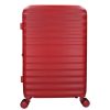 5906 piros három részes bőrönd szett