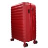 5906 piros három részes bőrönd szett