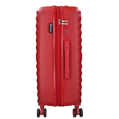 5906 piros három részes bőrönd szett