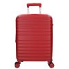5906 piros három részes bőrönd szett
