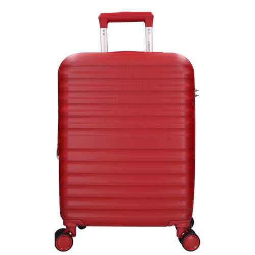 5906 piros három részes bőrönd szett