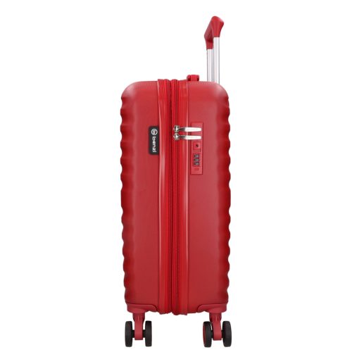 5906 piros három részes bőrönd szett