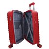 5906 piros három részes bőrönd szett