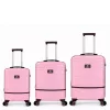5886 pink három részes bőrönd szett ABS