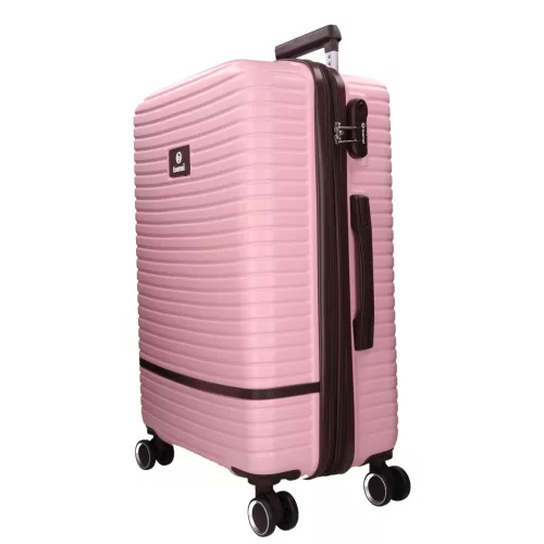5886 pink három részes bőrönd szett ABS