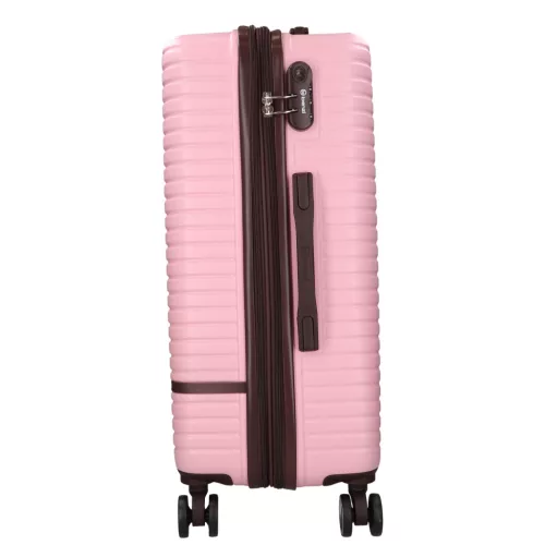5886 pink három részes bőrönd szett ABS