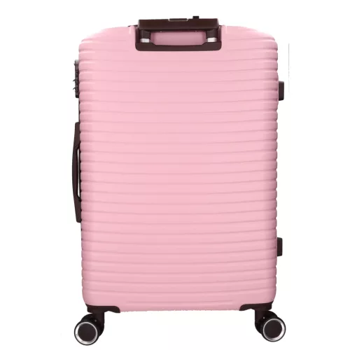 5886 pink három részes bőrönd szett ABS