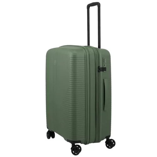 Air Stripe M zöld bővíthető közepes méretű bőrönd