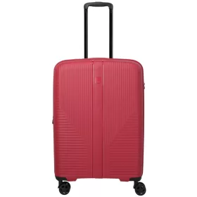 Air Stripe M piros bővíthető közepes méretű bőrönd