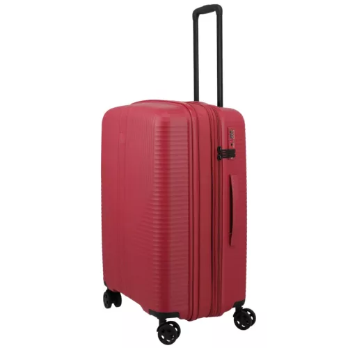 Air Stripe M piros bővíthető közepes méretű bőrönd