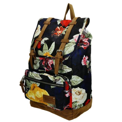 46162 Santiago fekete  színes virágos 