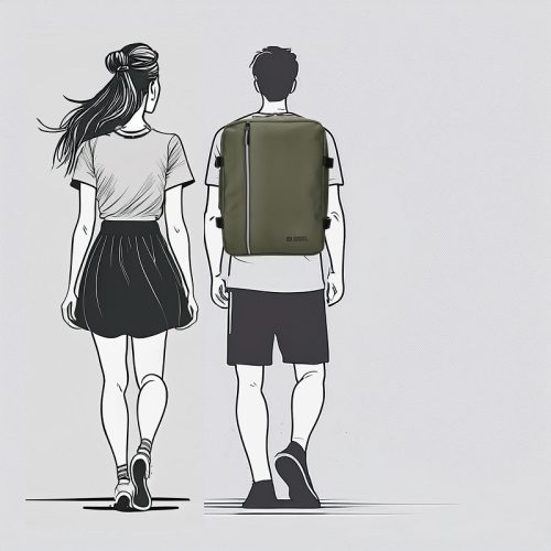 56004 zöld Wizzair hátizsák és kabintáska