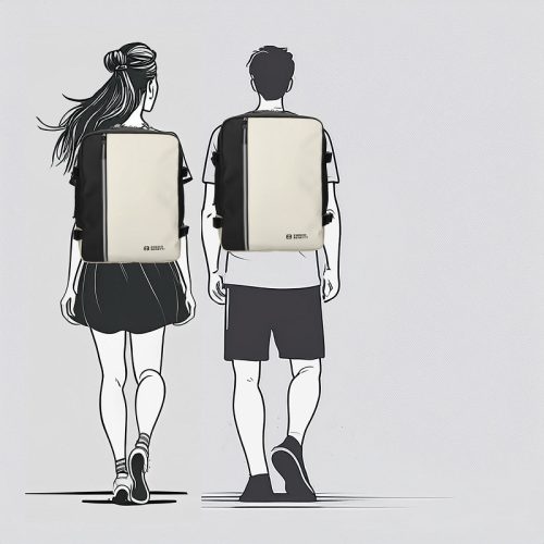 56004 bézs fekete Wizzair hátizsák és kabintáska