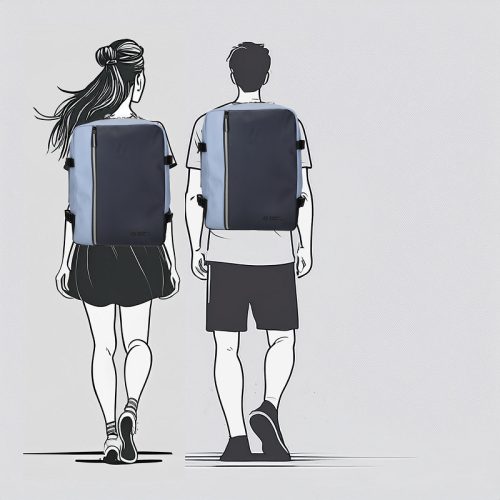 56004 világos és sötét kék Wizzair hátizsák és kabintáska