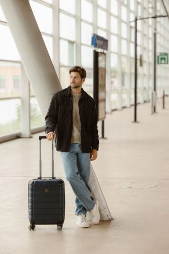 Rochester bővíthető bőrönd szett 39039-03 kék